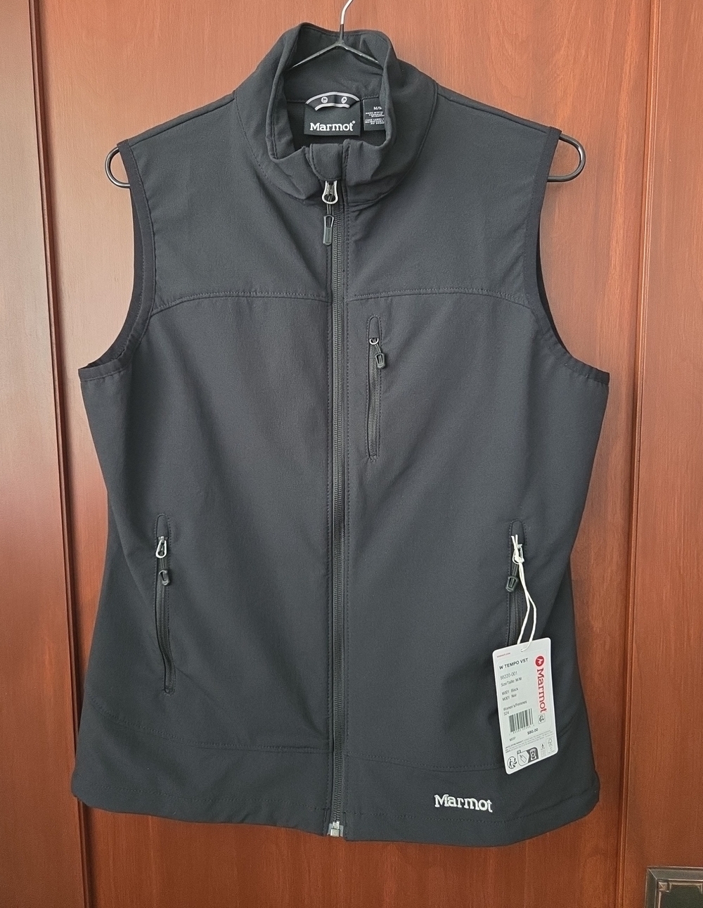 Marmot Women's Black Softshell Vest with Zip Pockets